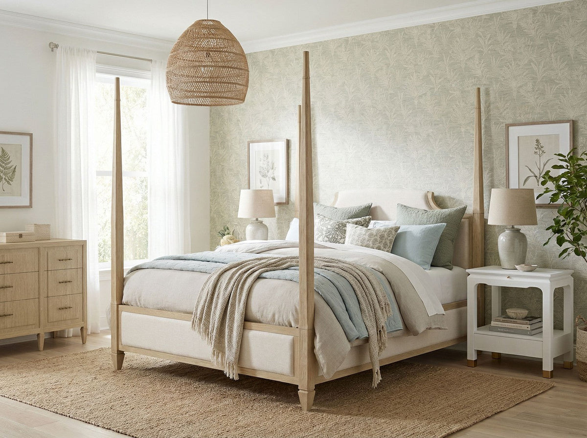 Eave Bedside Table, Uplifting White