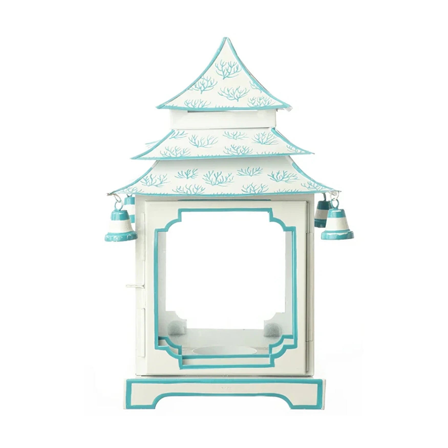 White & Soft Aqua Coral Pagoda Lantern (4 Sizes)