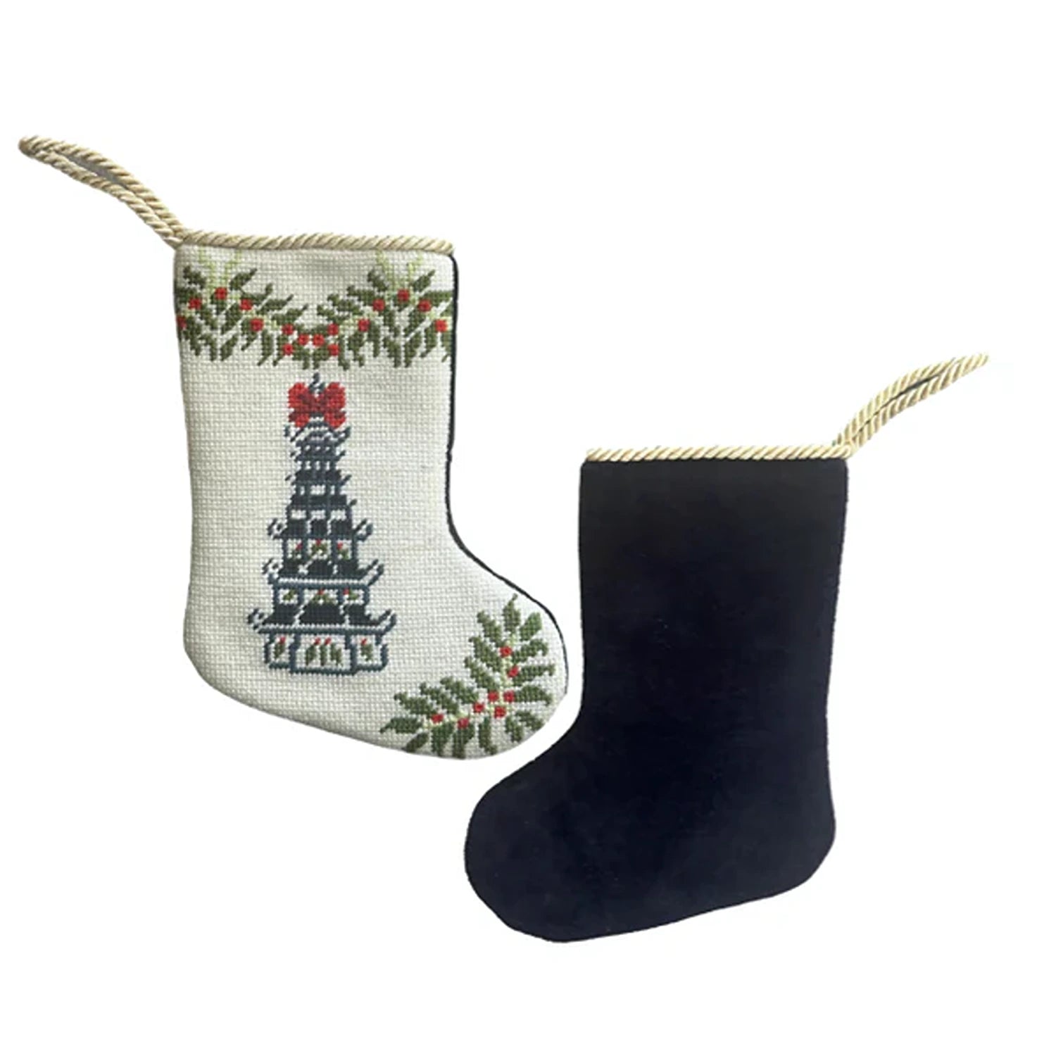 The Christmas Pagoda Needlepoint Stocking (2 Sizes)