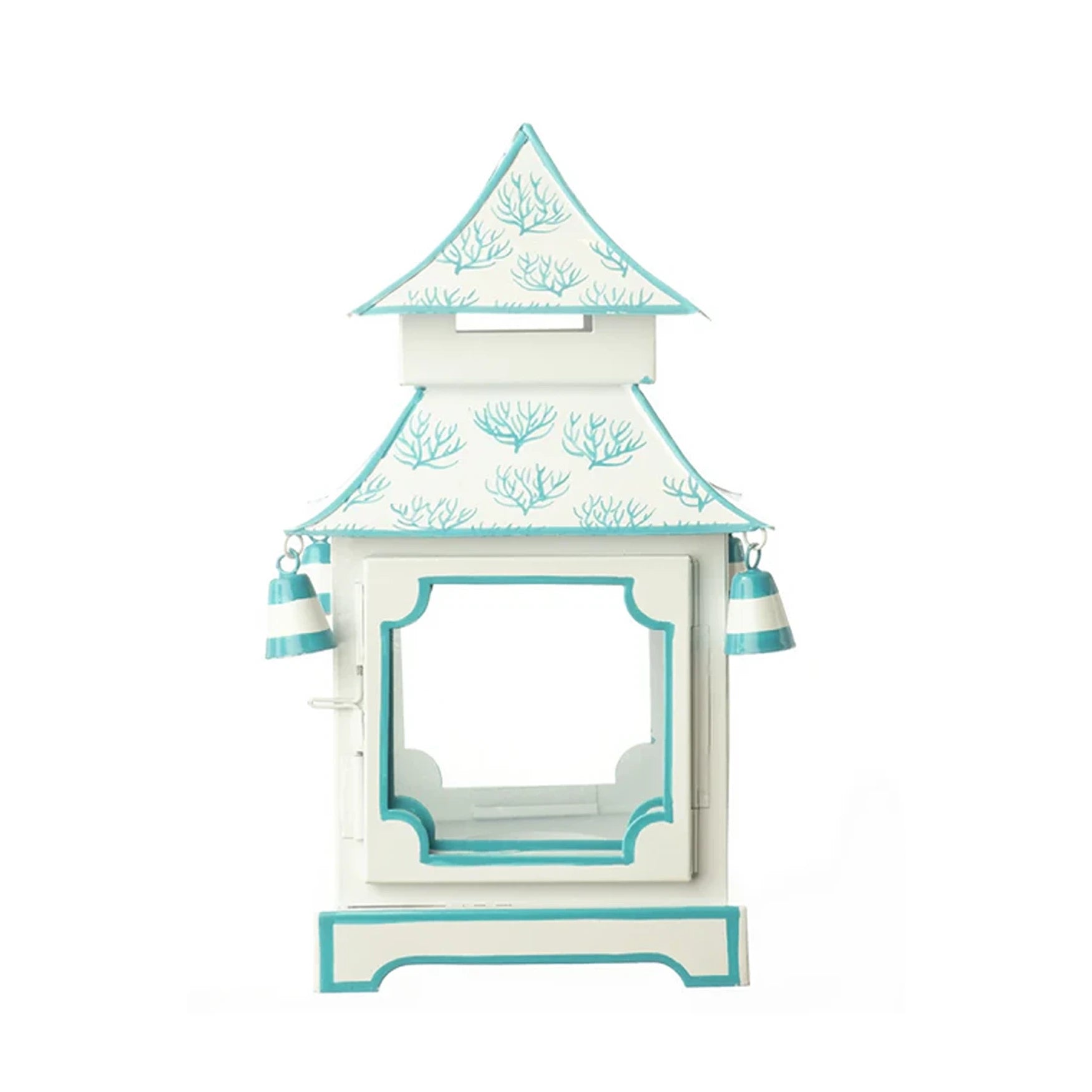 White & Soft Aqua Coral Pagoda Lantern (4 Sizes)