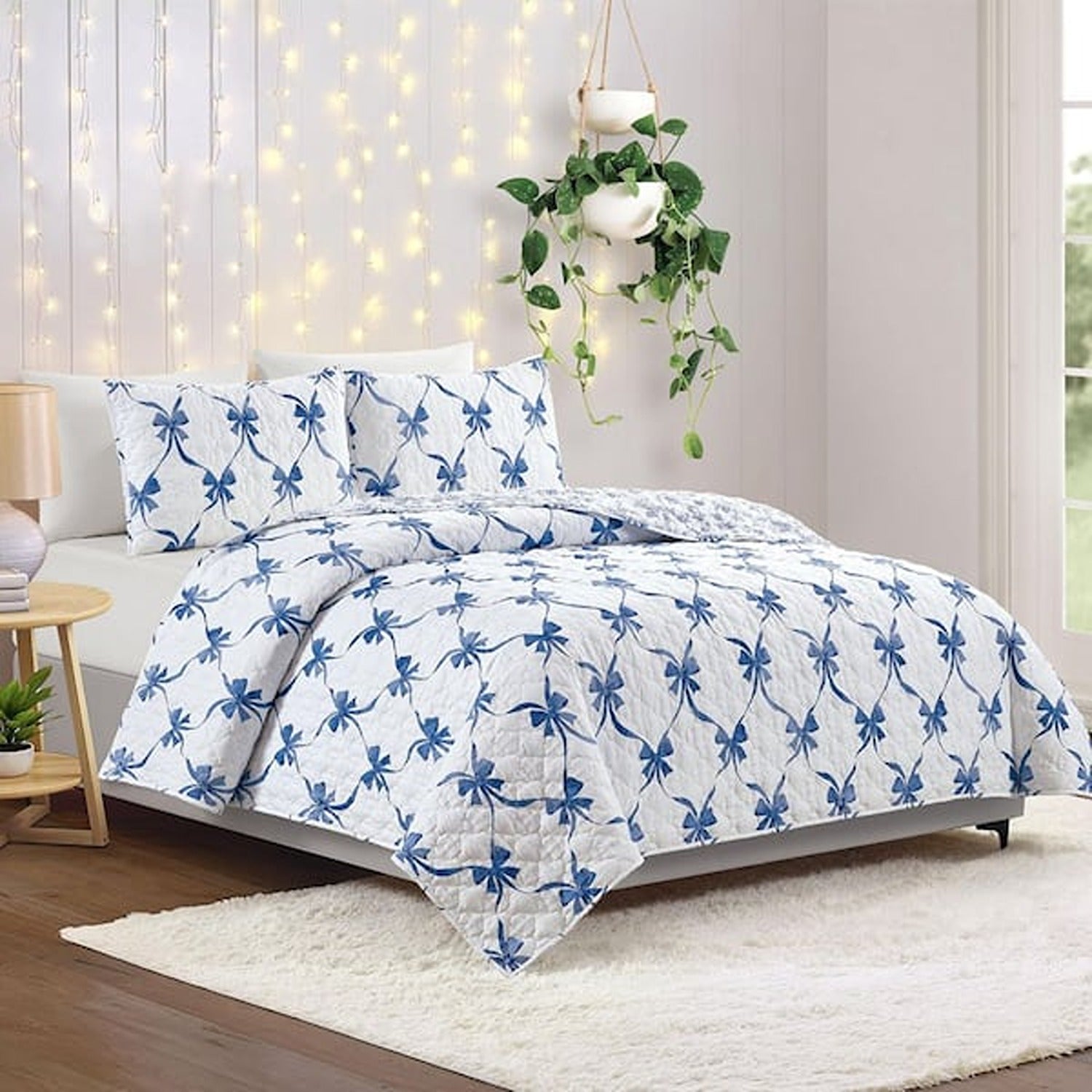 Abigail Ribbon Bow Full/Queen Quilt - 3pc Set