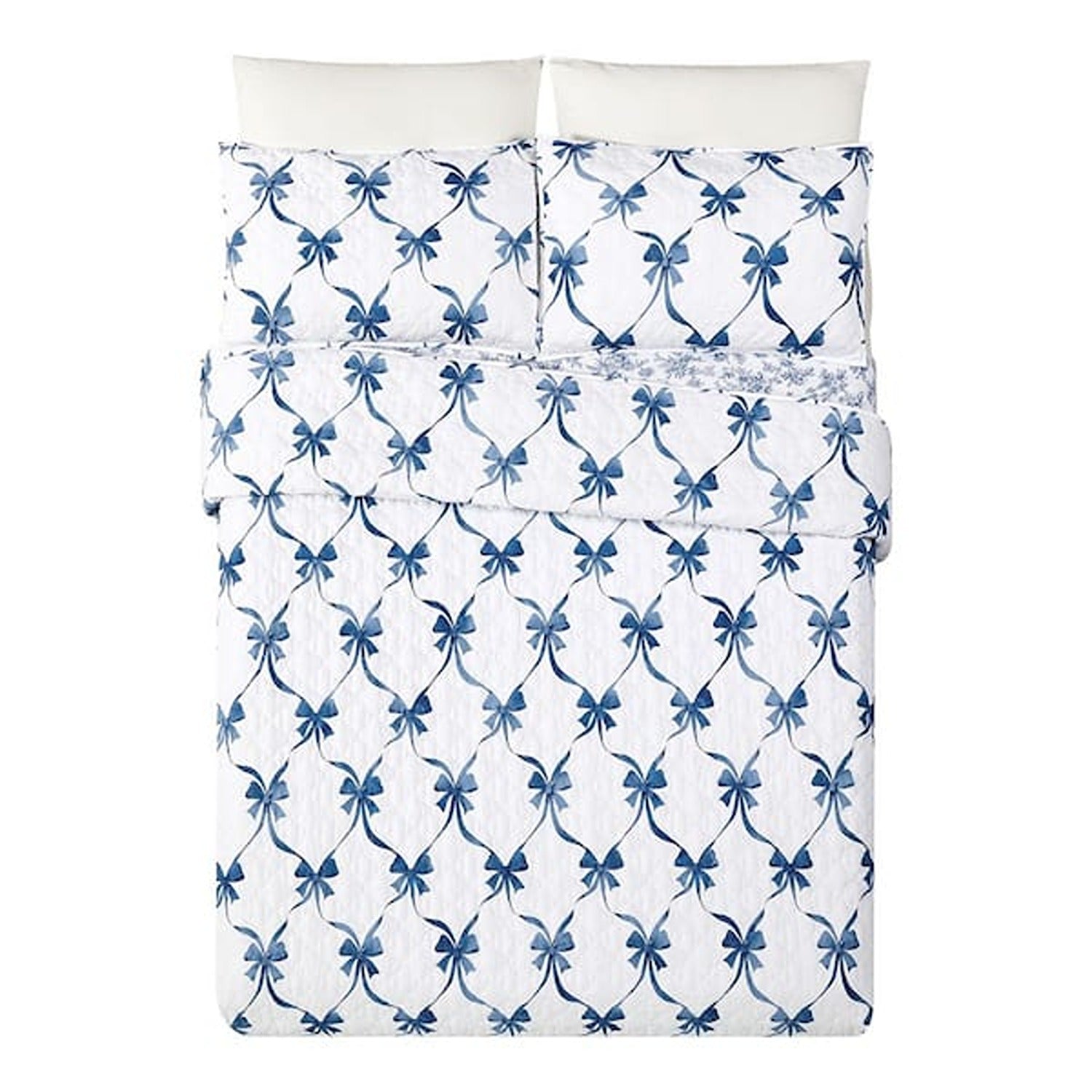 Abigail Ribbon Bow Full/Queen Quilt - 3pc Set