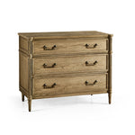 Timeless Kalpa Louis XVI Drawer Chest in Stripped Brown Chestnut