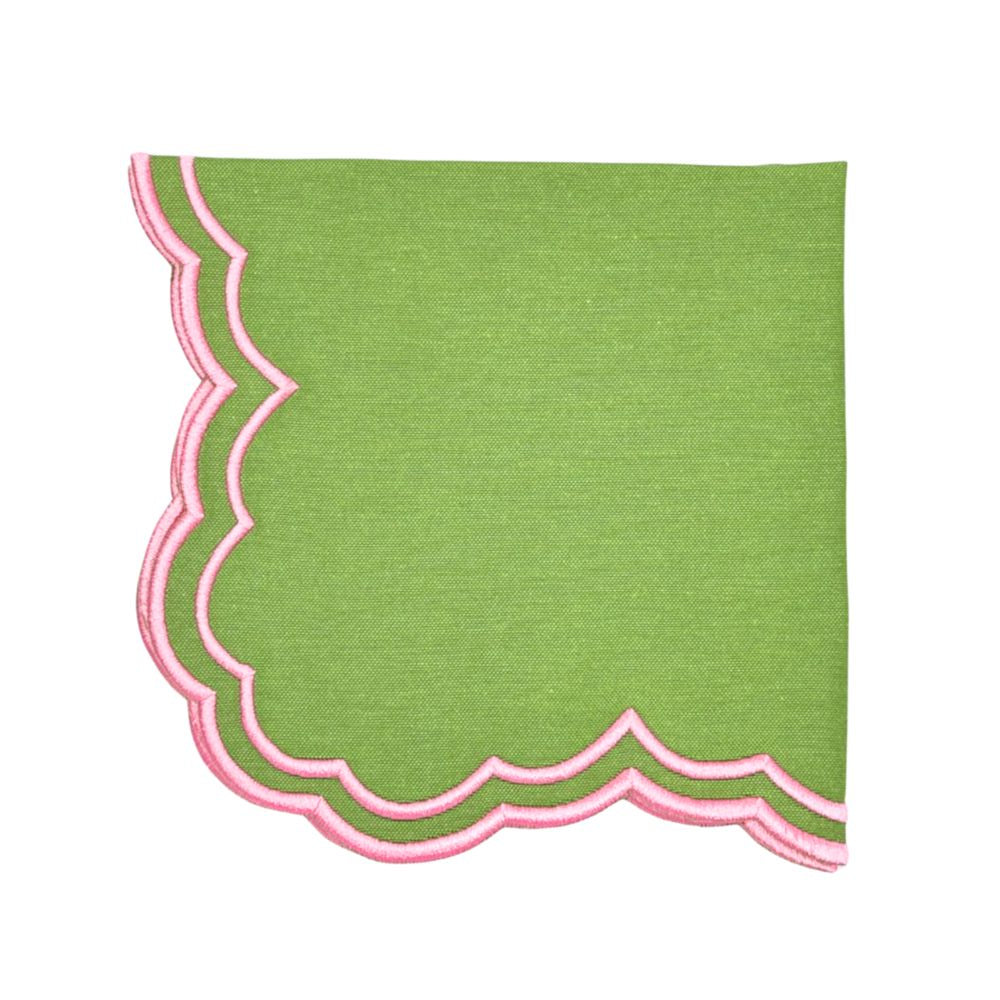 Bettina Napkin - Green & Pink (Set of 4)