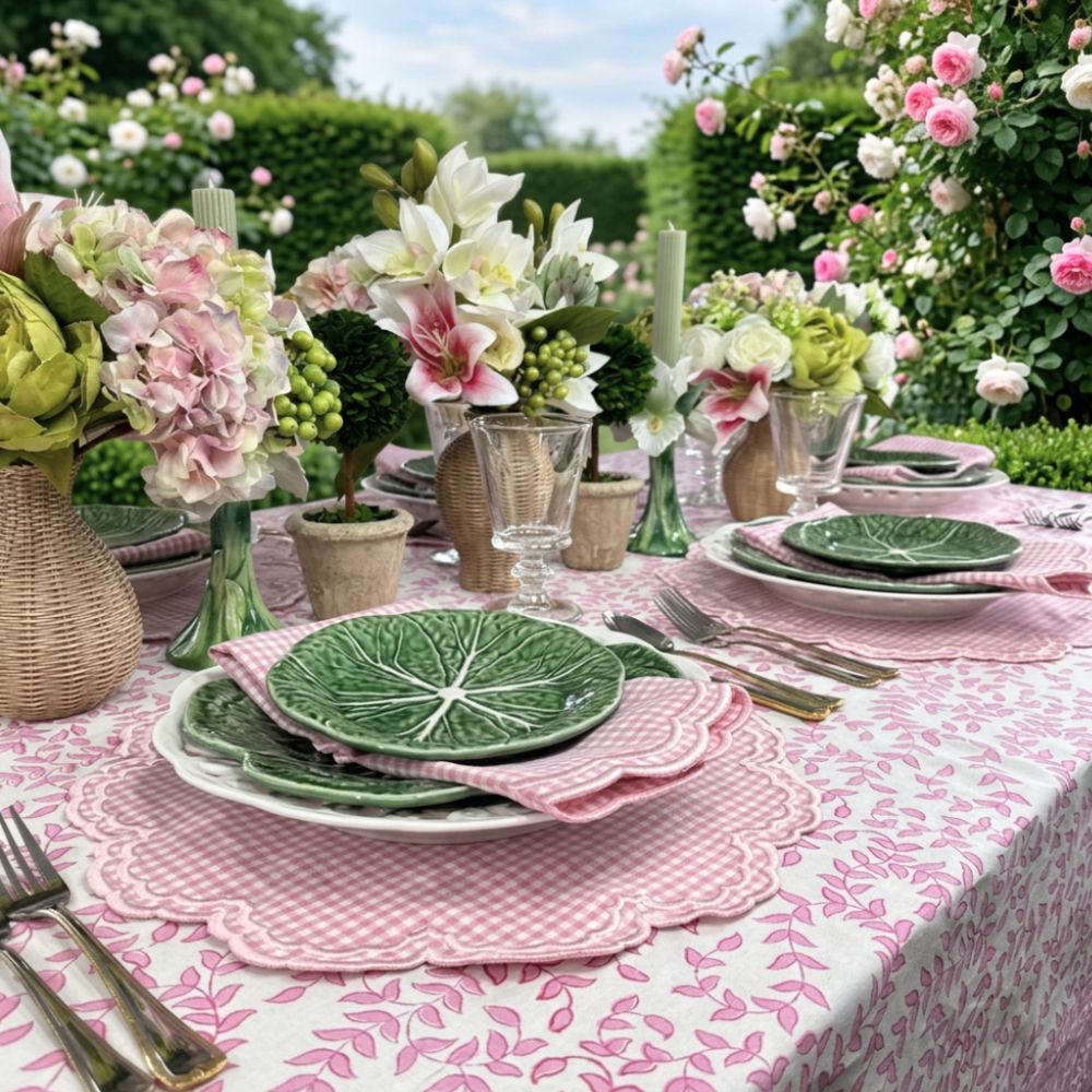 Pink Leaves - Tablecloth