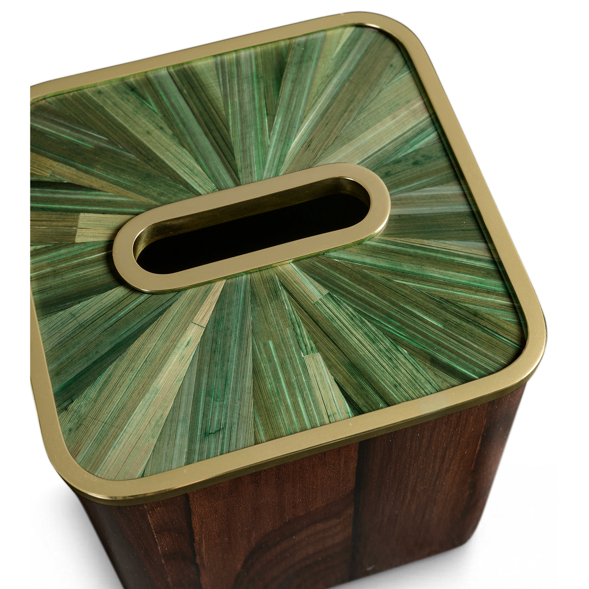 Verdure Straw Marquetry Tissue Box, Square