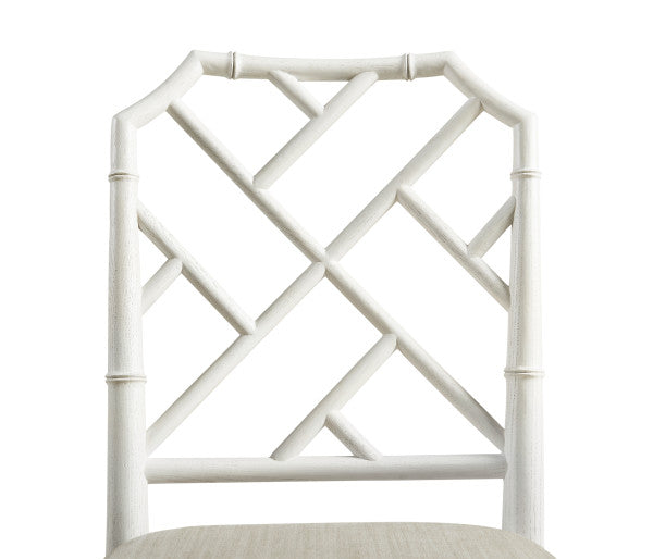 Timeless Saros Chippendale Bamboo Side Chair in Chalk White