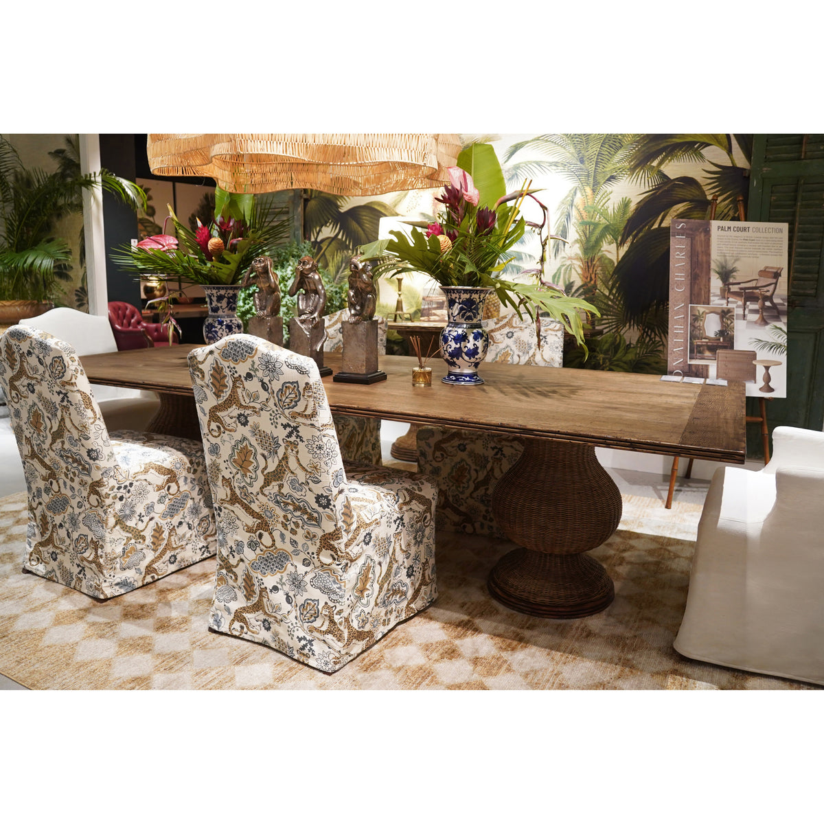 Palm Court Rattan Dining Table, 120"