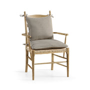Timeless Doppler Ladderback Arm Chair in Stripped Brown Chestnut