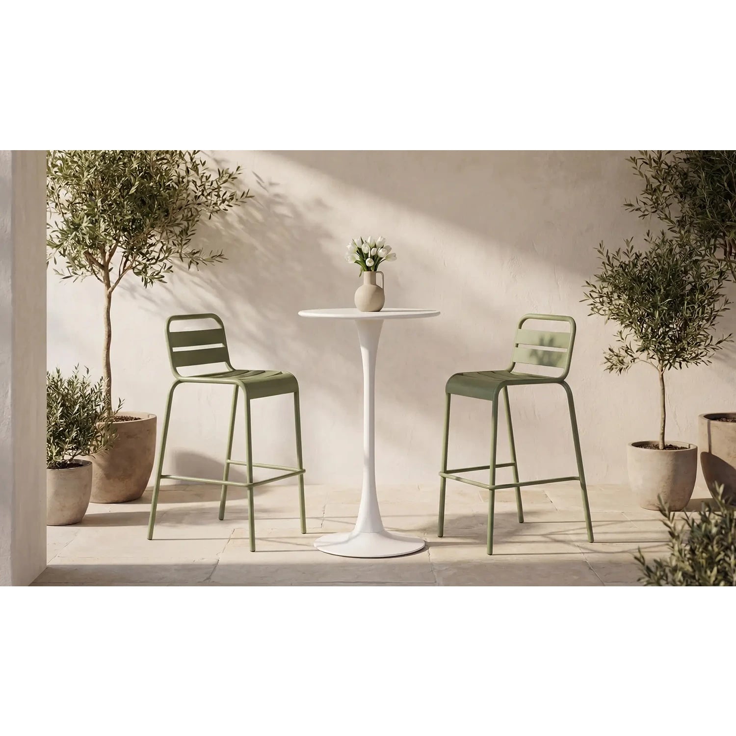 Kalvin Outdoor Bar Table White