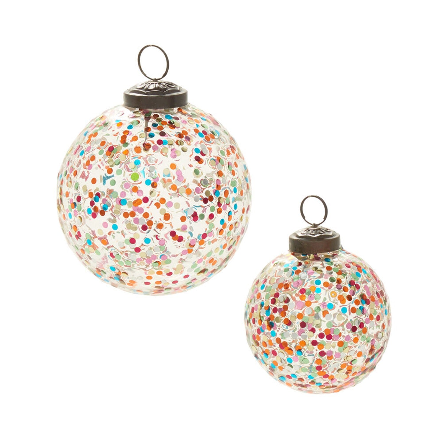 Rainbow Glitter Ornament -  Set of 6