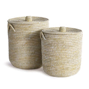 Raven Hamper Baskets with Lids Set of 2