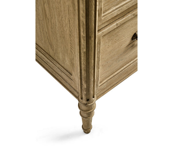 Timeless Kalpa Louis XVI Drawer Chest in Stripped Brown Chestnut