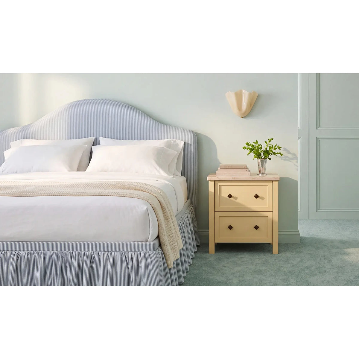 Nikolai Storage Bed Light Blue Stripe