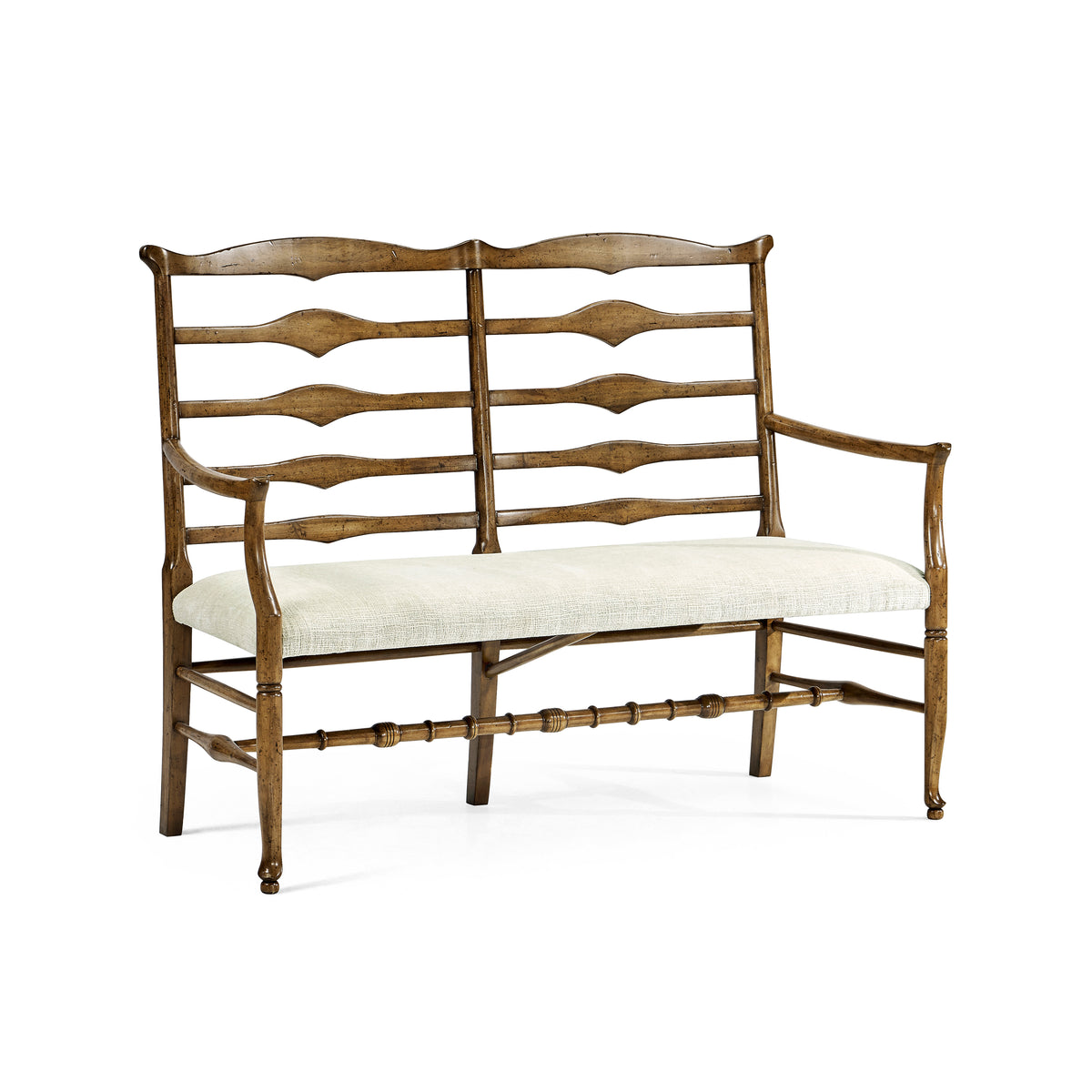 Casual Ladderback Bench - Medium Driftwood