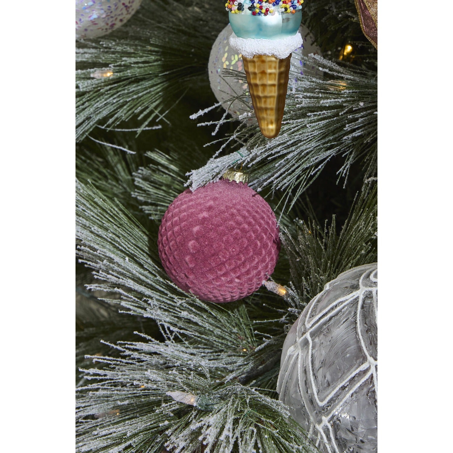 Rosy Velvet Ornament - Set of 6