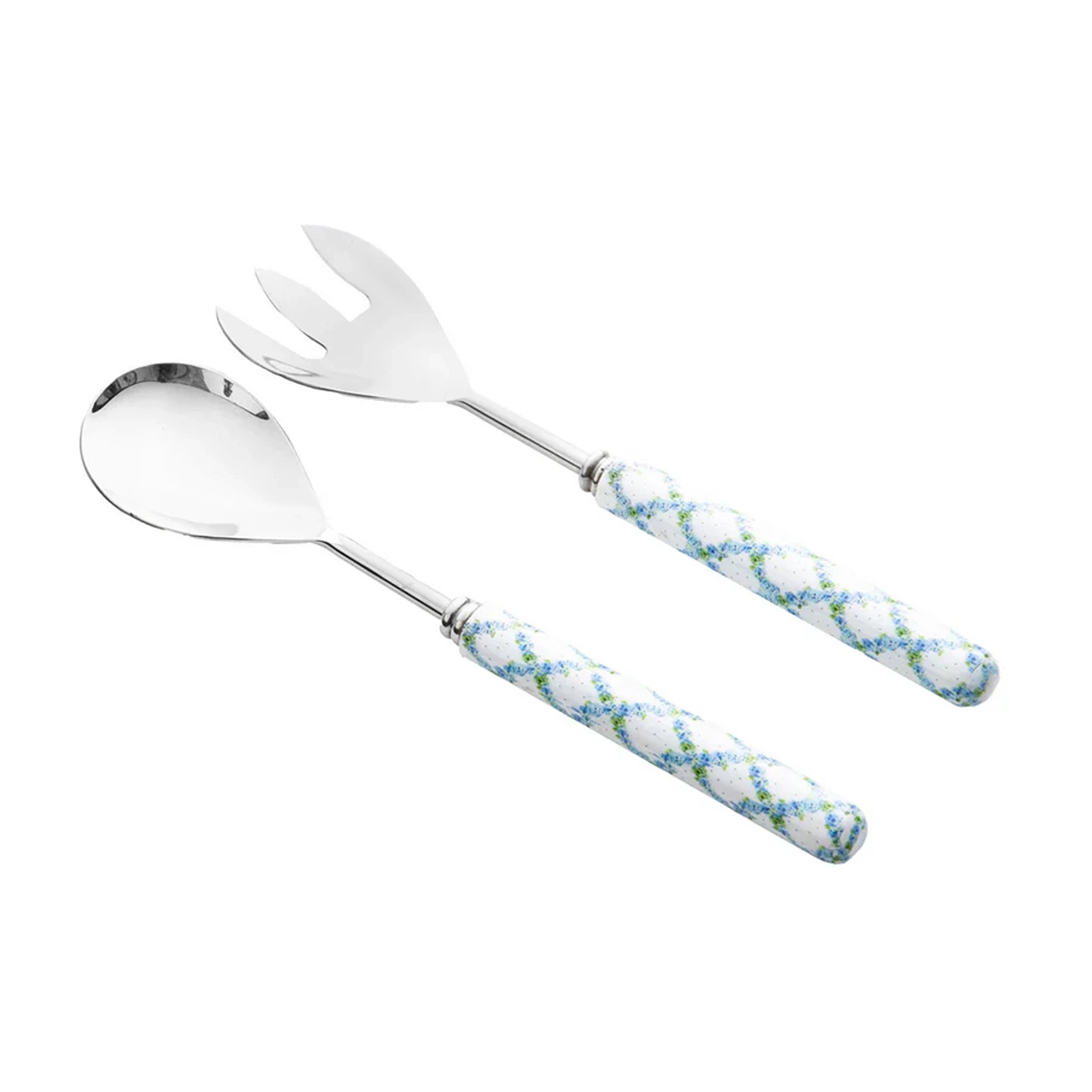 Hydrangea Trellis Enameled Salad Servers