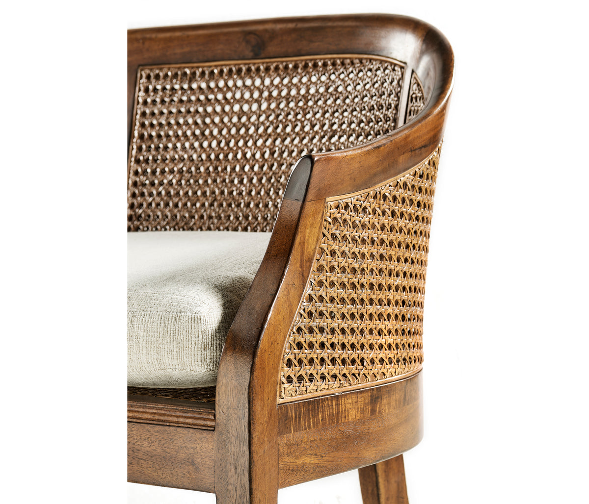 Walnut Cane Back Salon Settee