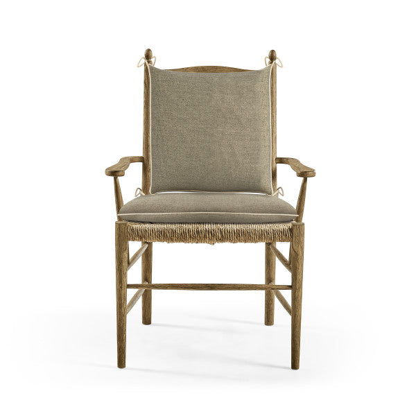 Timeless Doppler Ladderback Arm Chair in Stripped Brown Chestnut