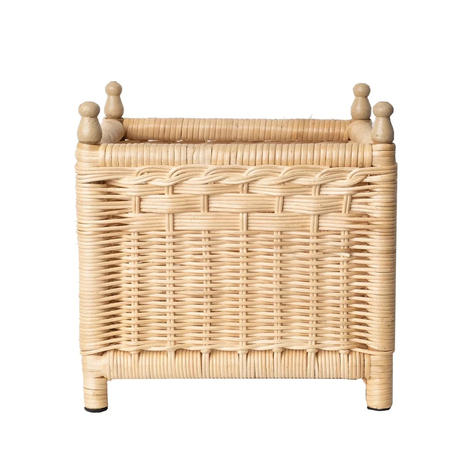 Jumbo Floor Natural Wicker Box Planter