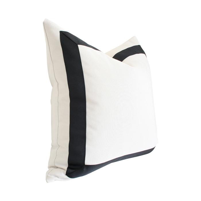 Solid White with Grosgrain Ribbon Border - Set of 2