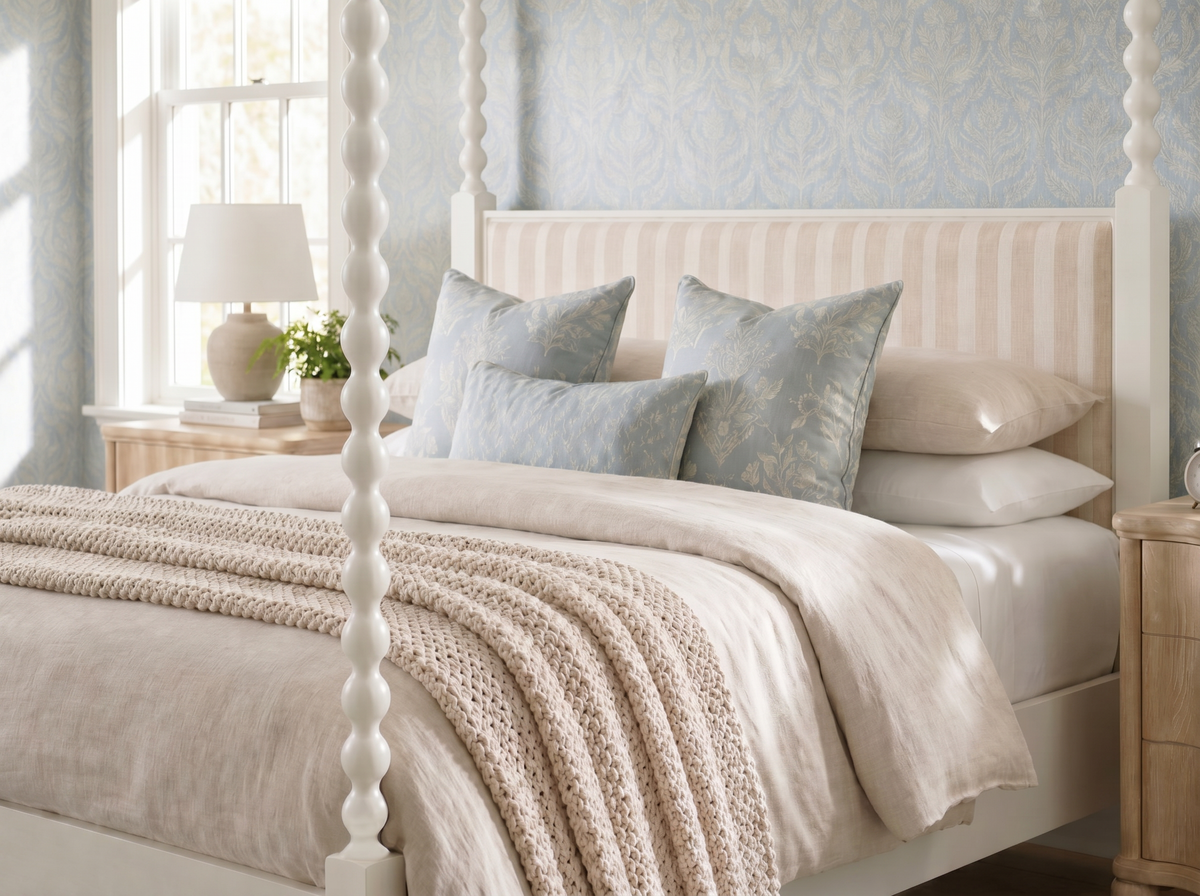 Haven Upholstered Canopy Bed, King