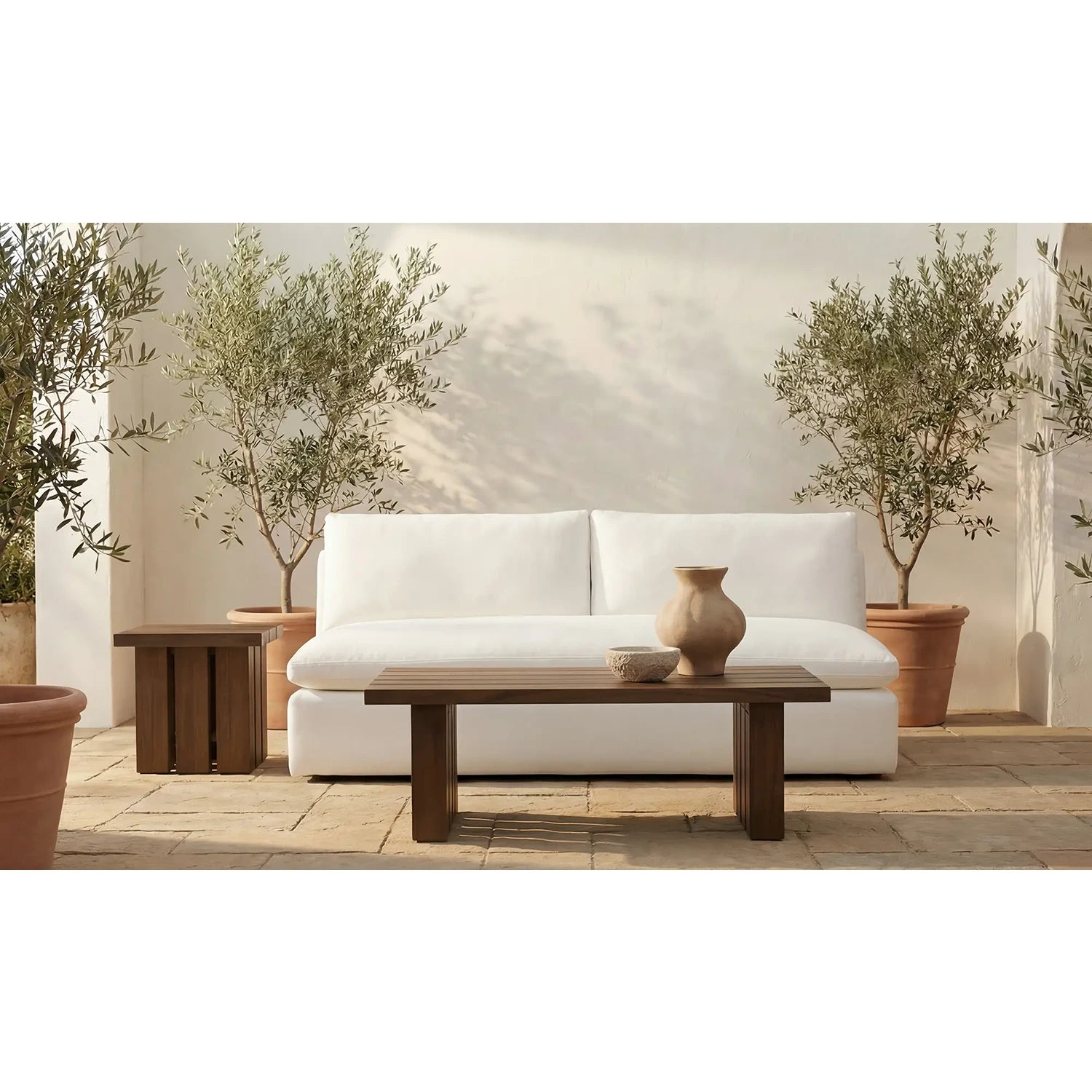 Asher Outdoor Side Table Brown