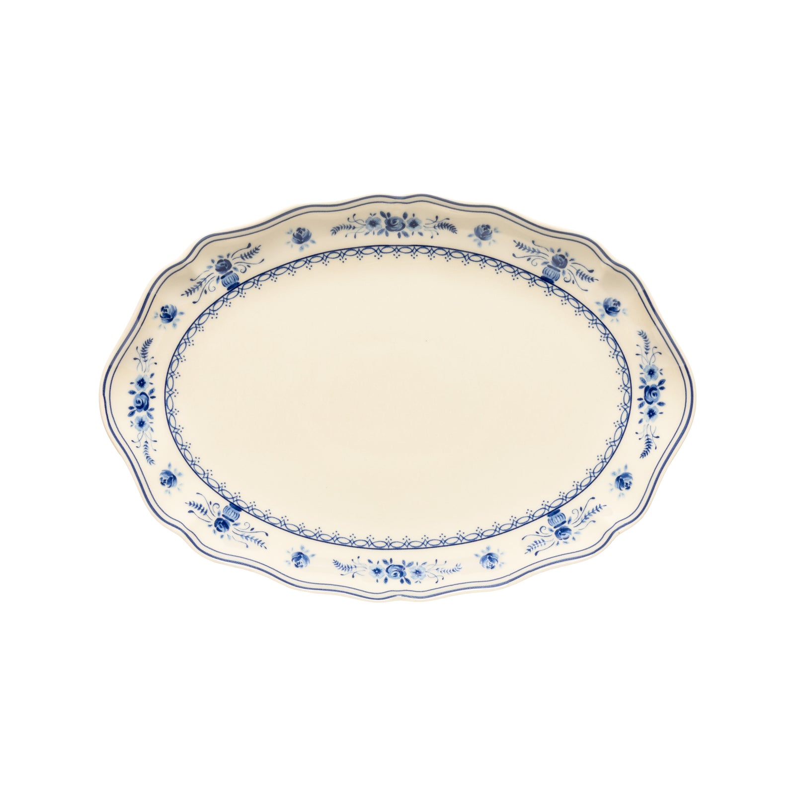 Oval Platter Vila - Beige Blue