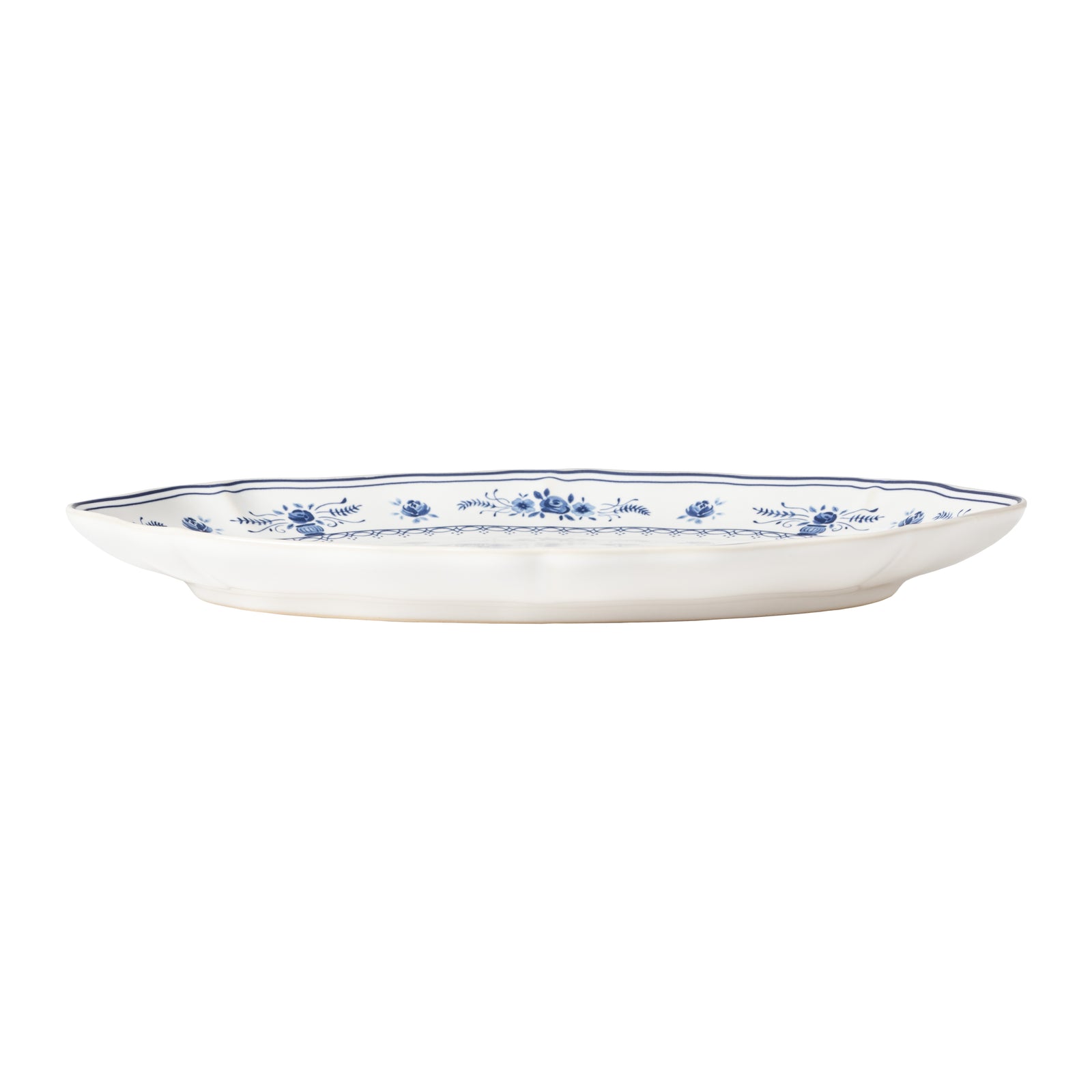 Oval Platter Vila - White Blue