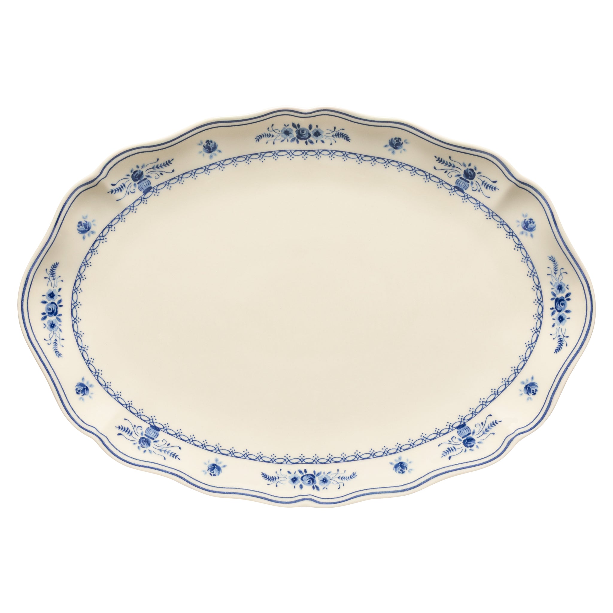 Large Oval Platter Vila - Beige Blue