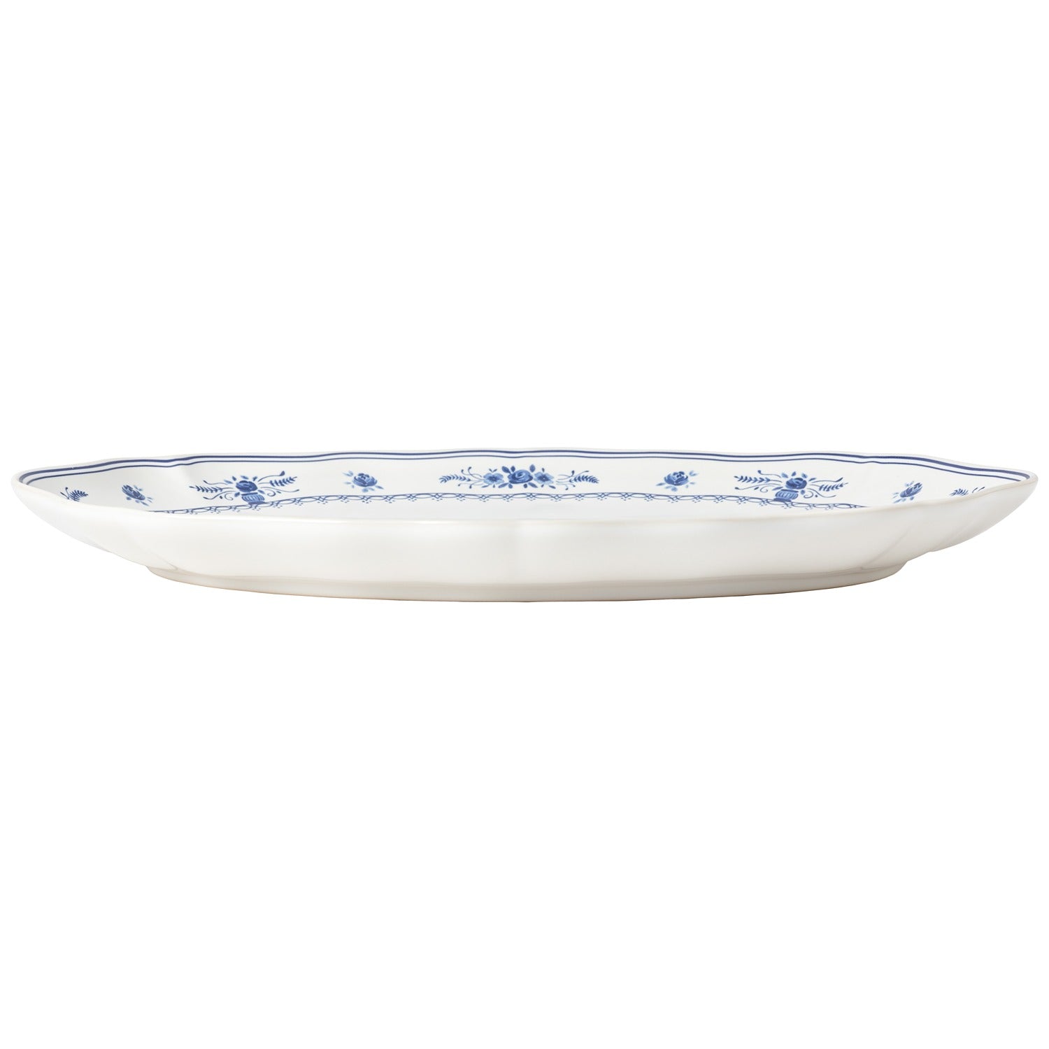 Large Oval Platter Vila - White Blue