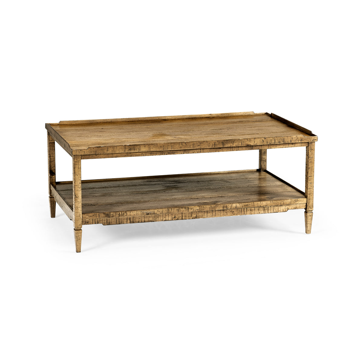 Casual Distressed Coffee Table - Medium Driftwood