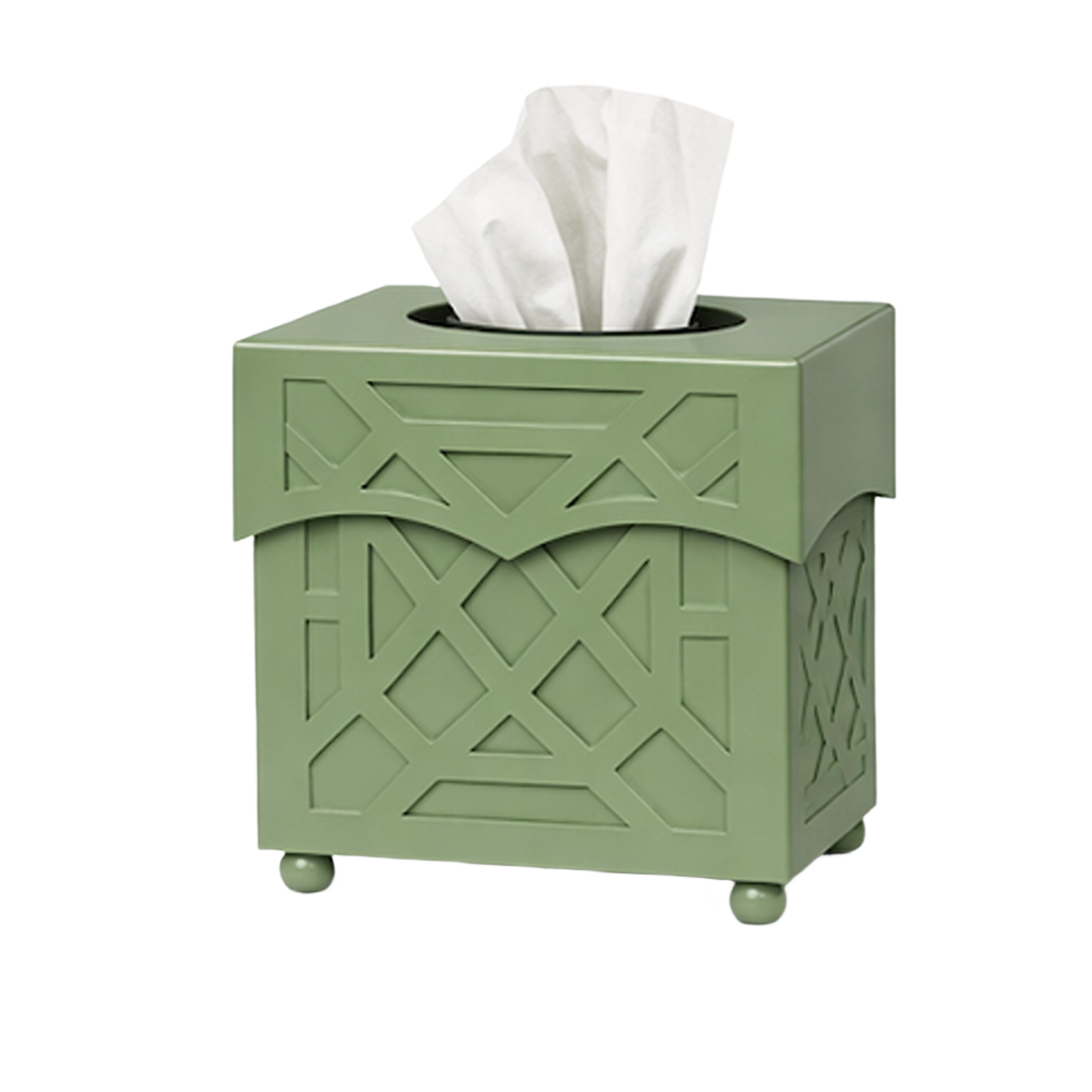 Dark Celadon Chippendale Wastepaper Basket & Tissue (3 Options)