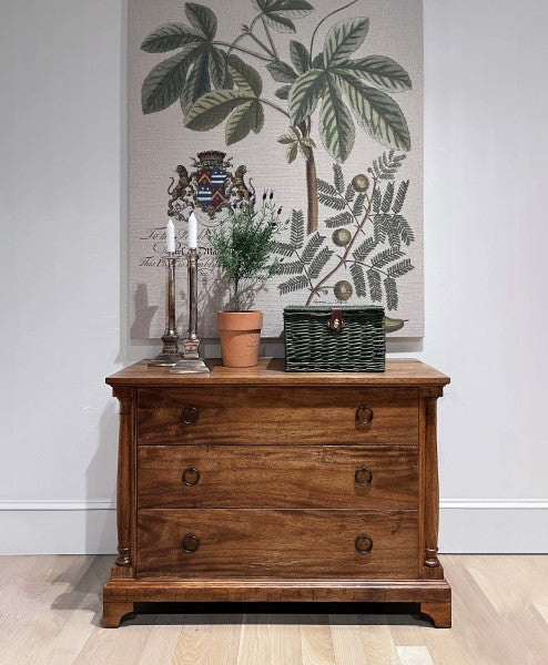 Timeless Entropy Louis Phillipe Drawer Chest in Stripped Brown Chestnut