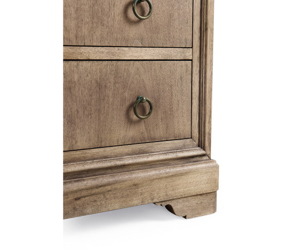 Timeless Entropy Louis Phillipe Drawer Chest in Stripped Brown Chestnut