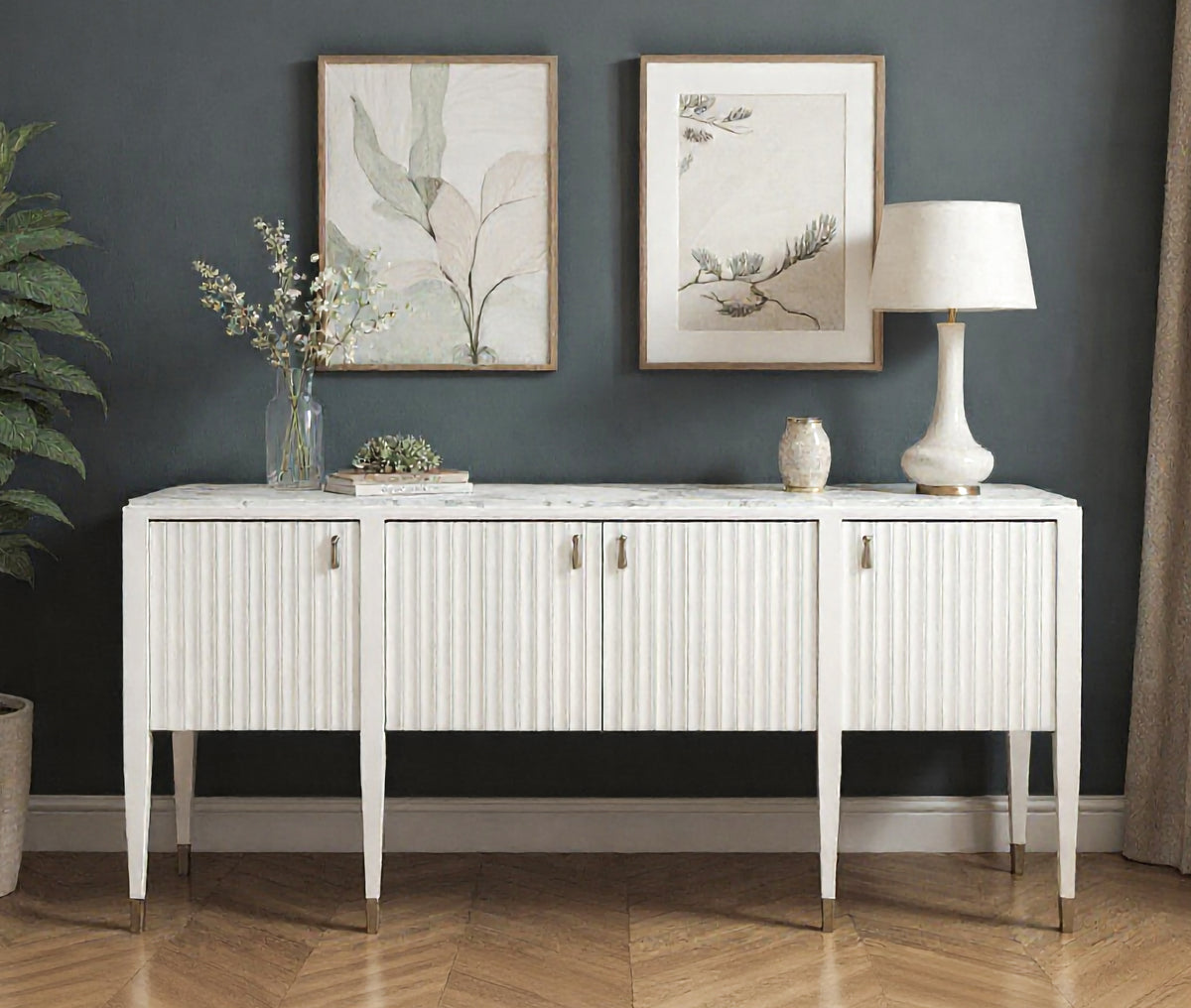 Eave Stone Top Sideboard - Uplifting White