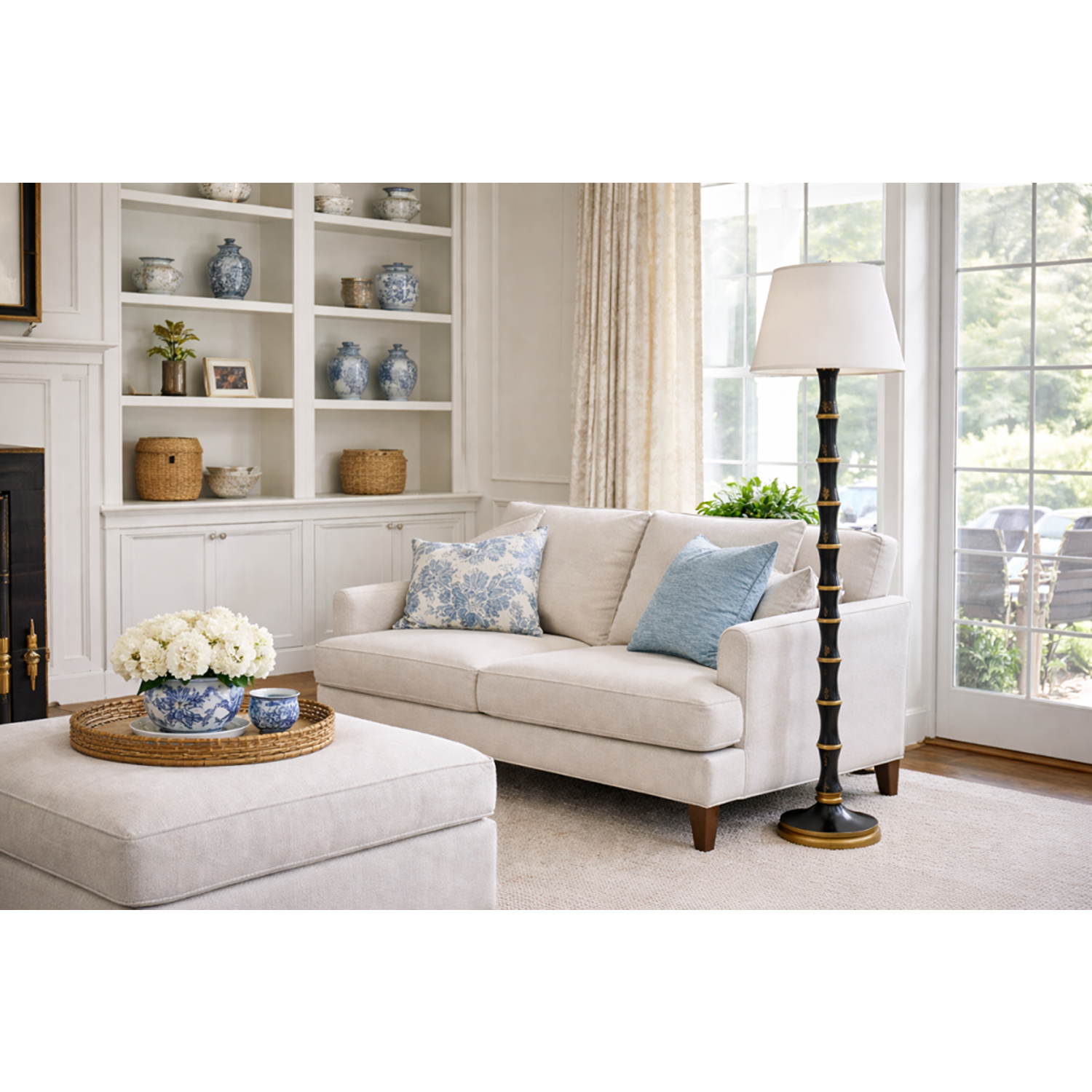 Black & Gold Bamboo Floor Lamp (sold without lampshade)