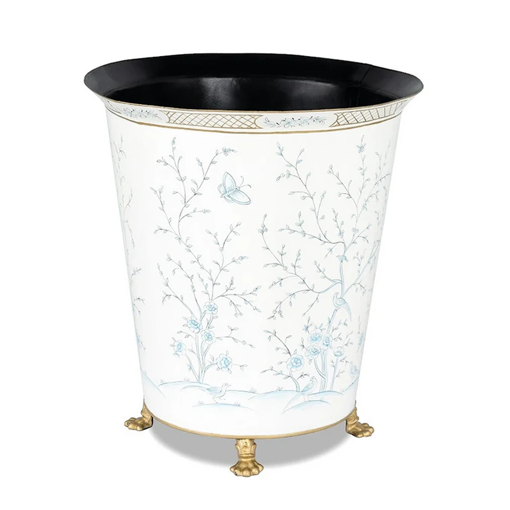 Ivory & Blue Chinoiserie Footed Floor Planter
