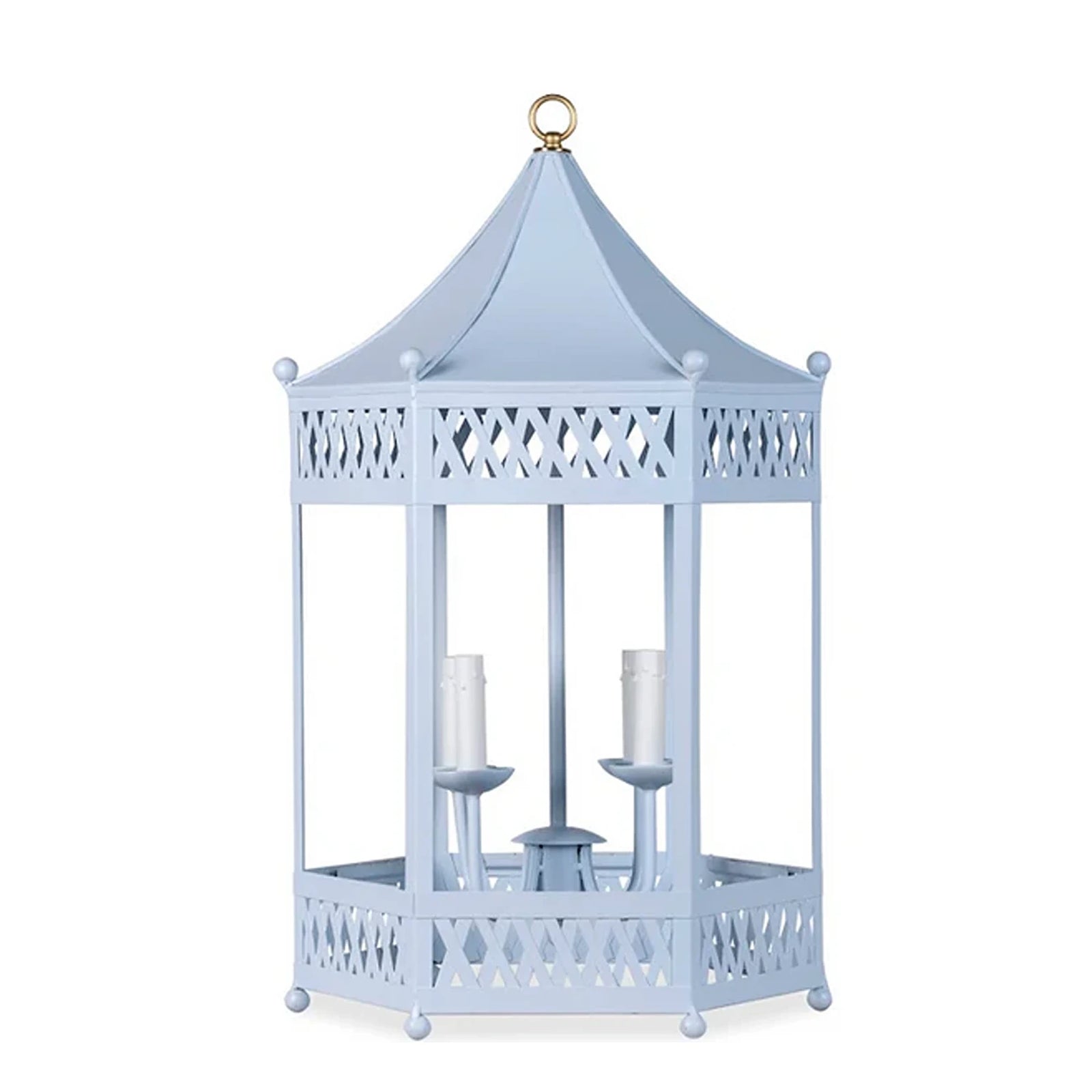 Pale Blue Pagoda Lantern Chandelier