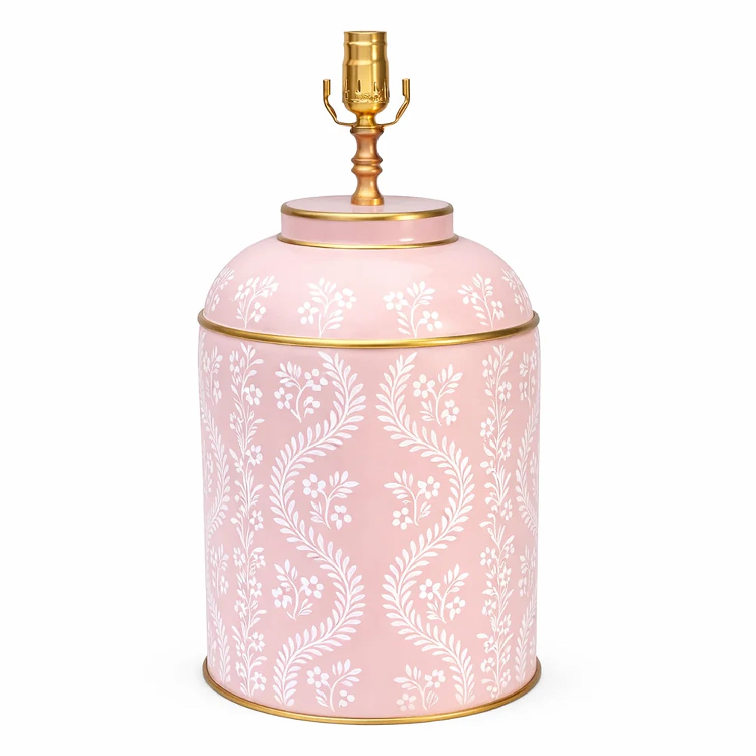 Pink Ikat Trellis Tea Caddy Lamp
