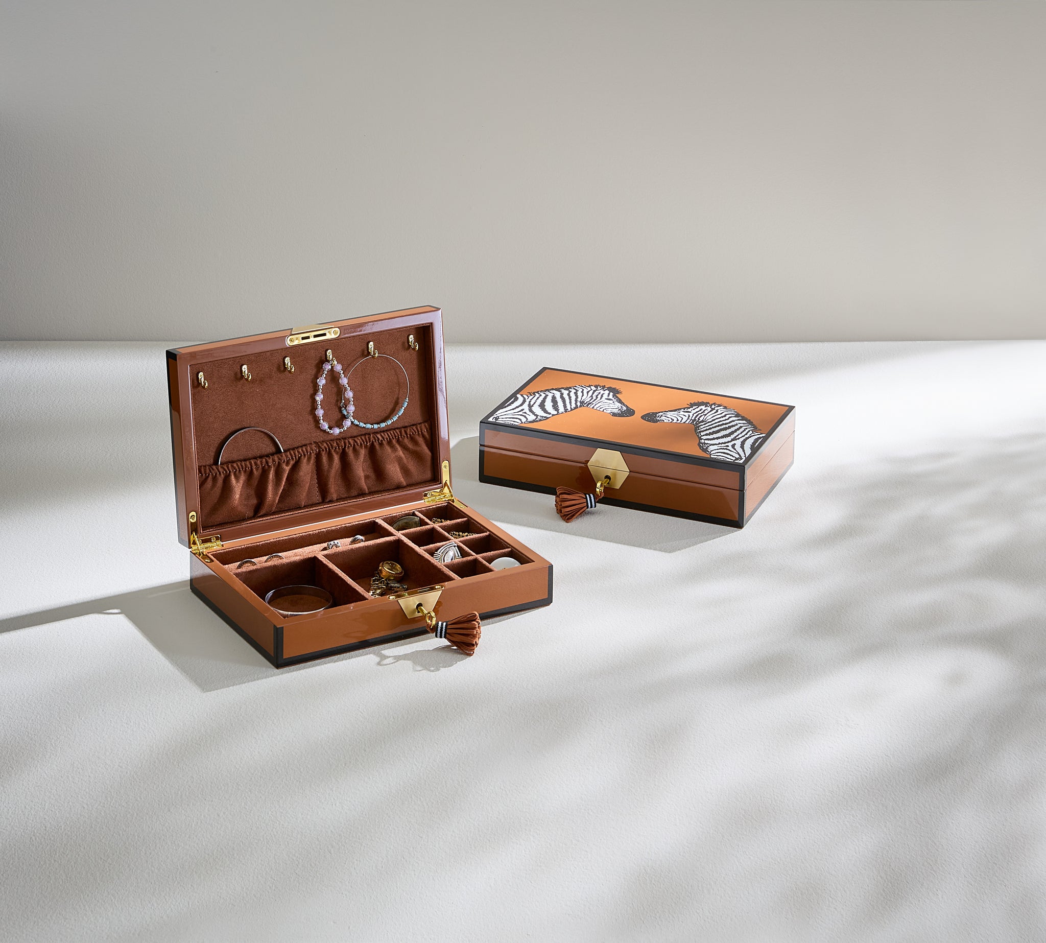 Zebra Lacquer Jewelry Box