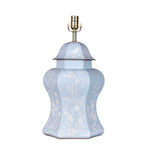 Soft Blue Scalloped Hexagon Lamp