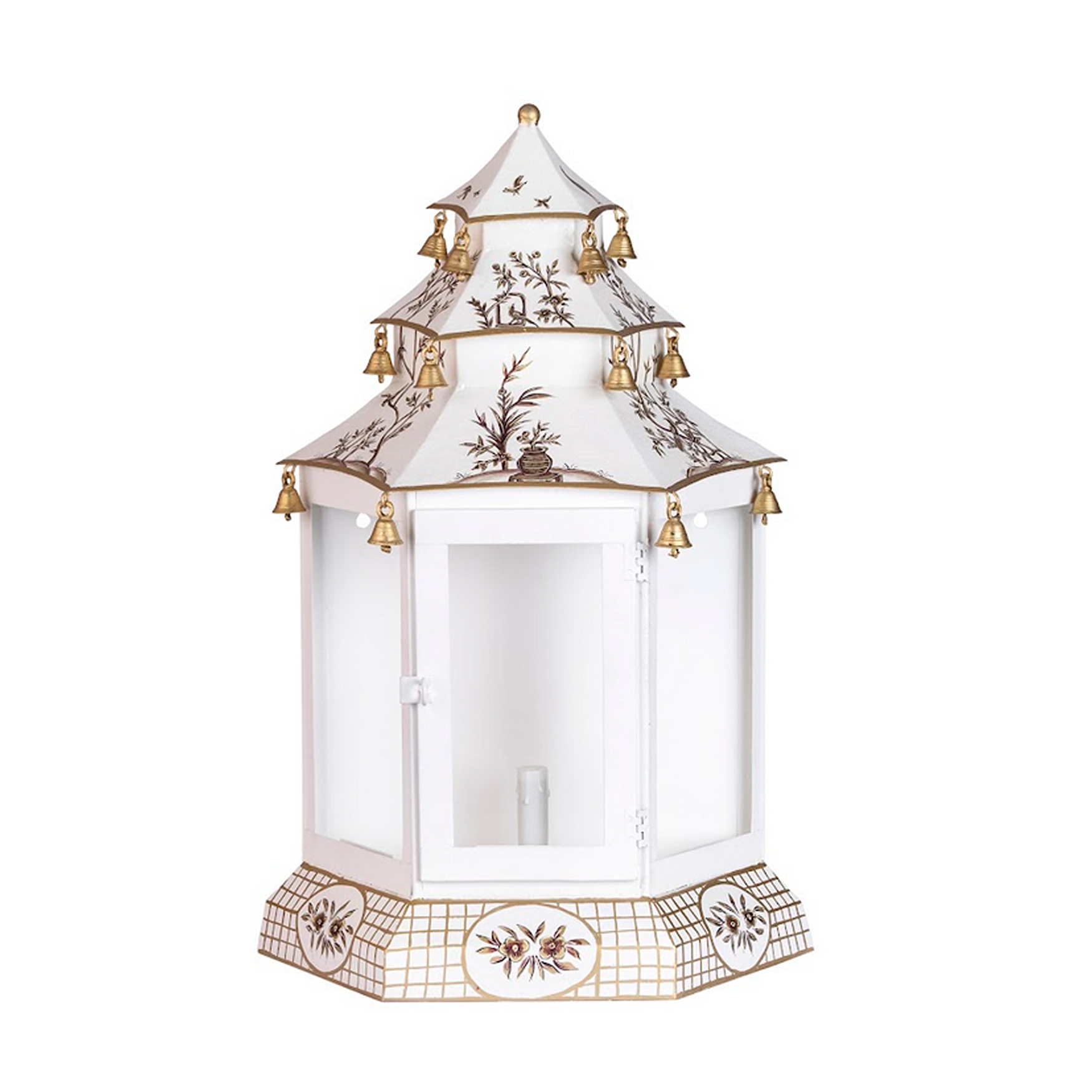 Ivory & Gold Pagoda Sconce