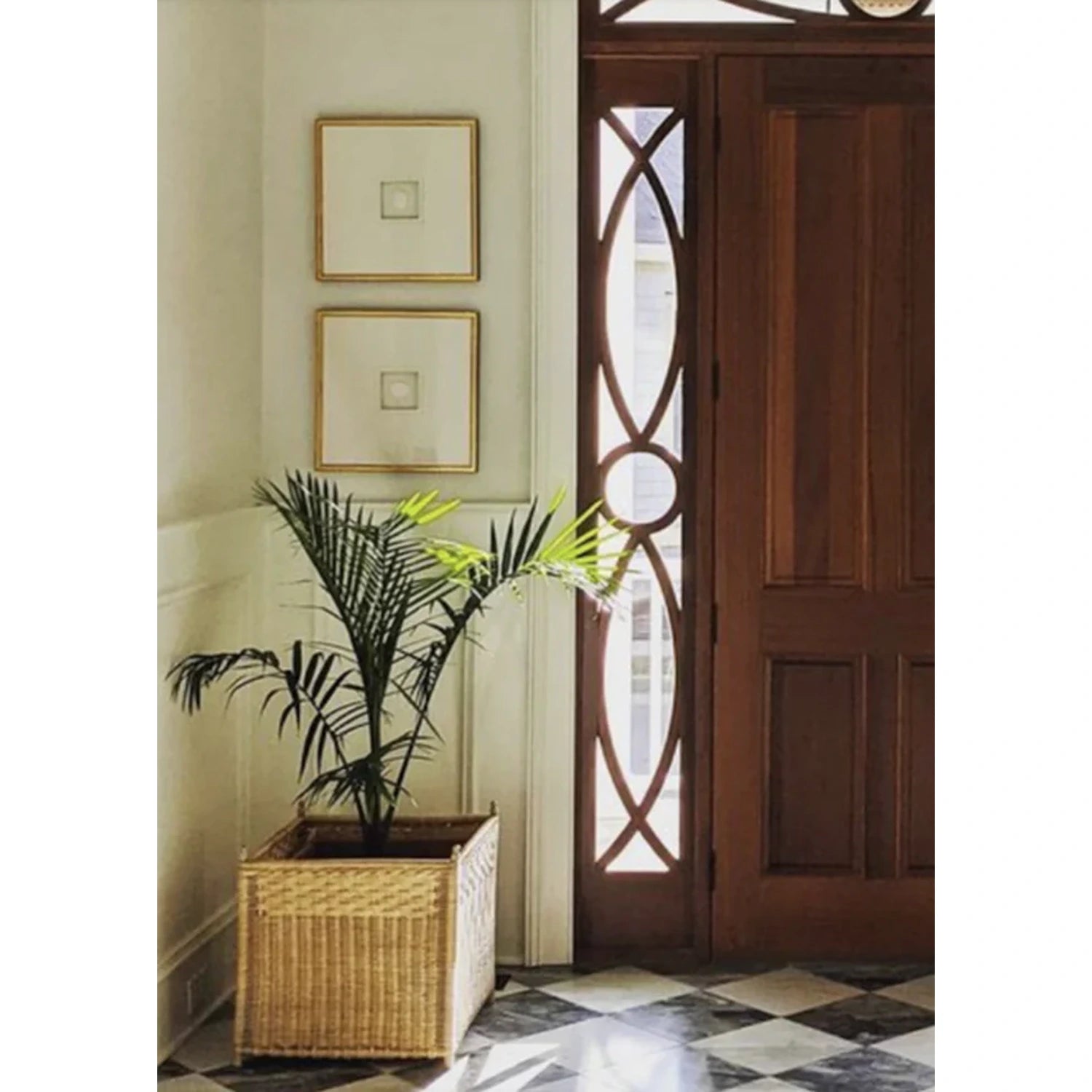 Jumbo Floor Natural Wicker Box Planter