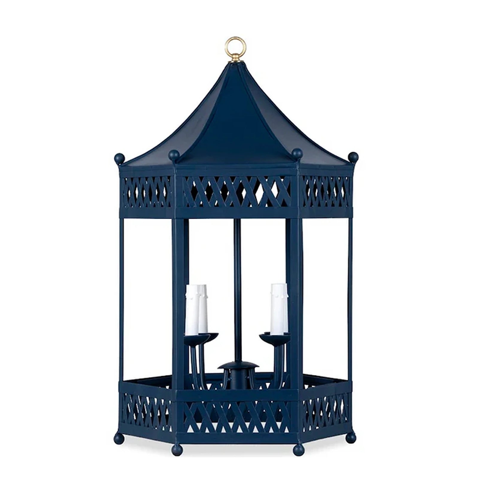 Navy Pagoda Lantern Chandelier