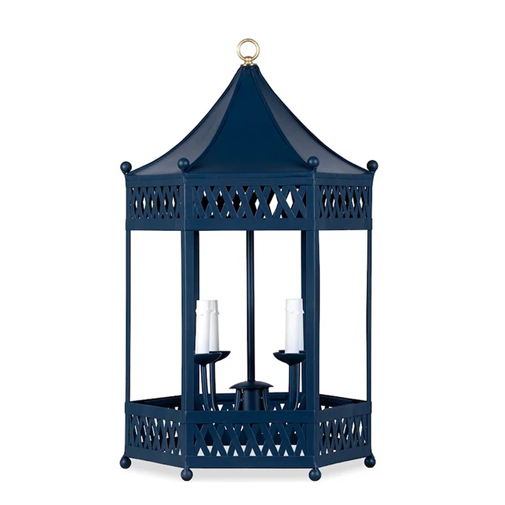Navy Pagoda Lantern Chandelier