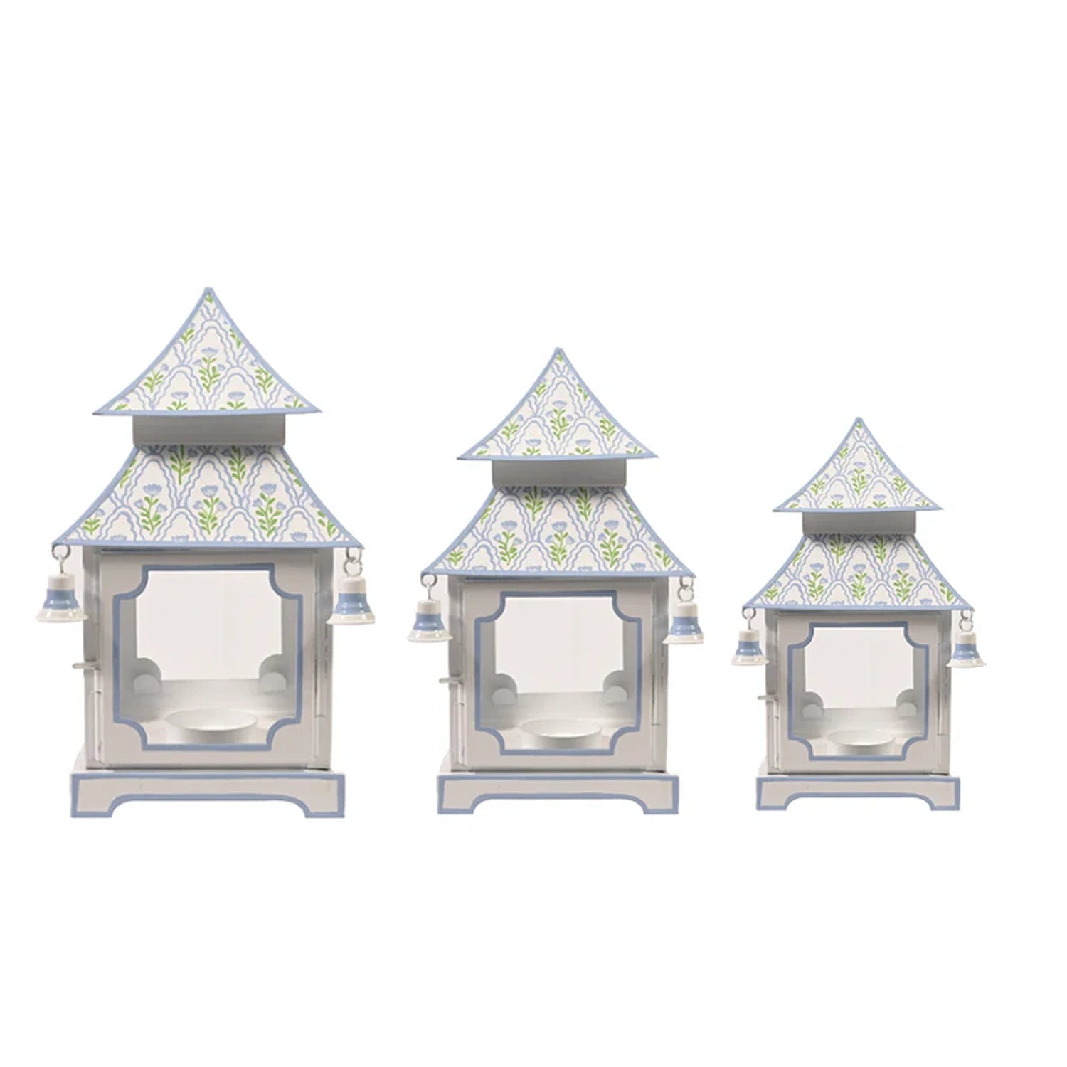 White & Lavender Tulip Pagoda Lantern (3 Sizes)
