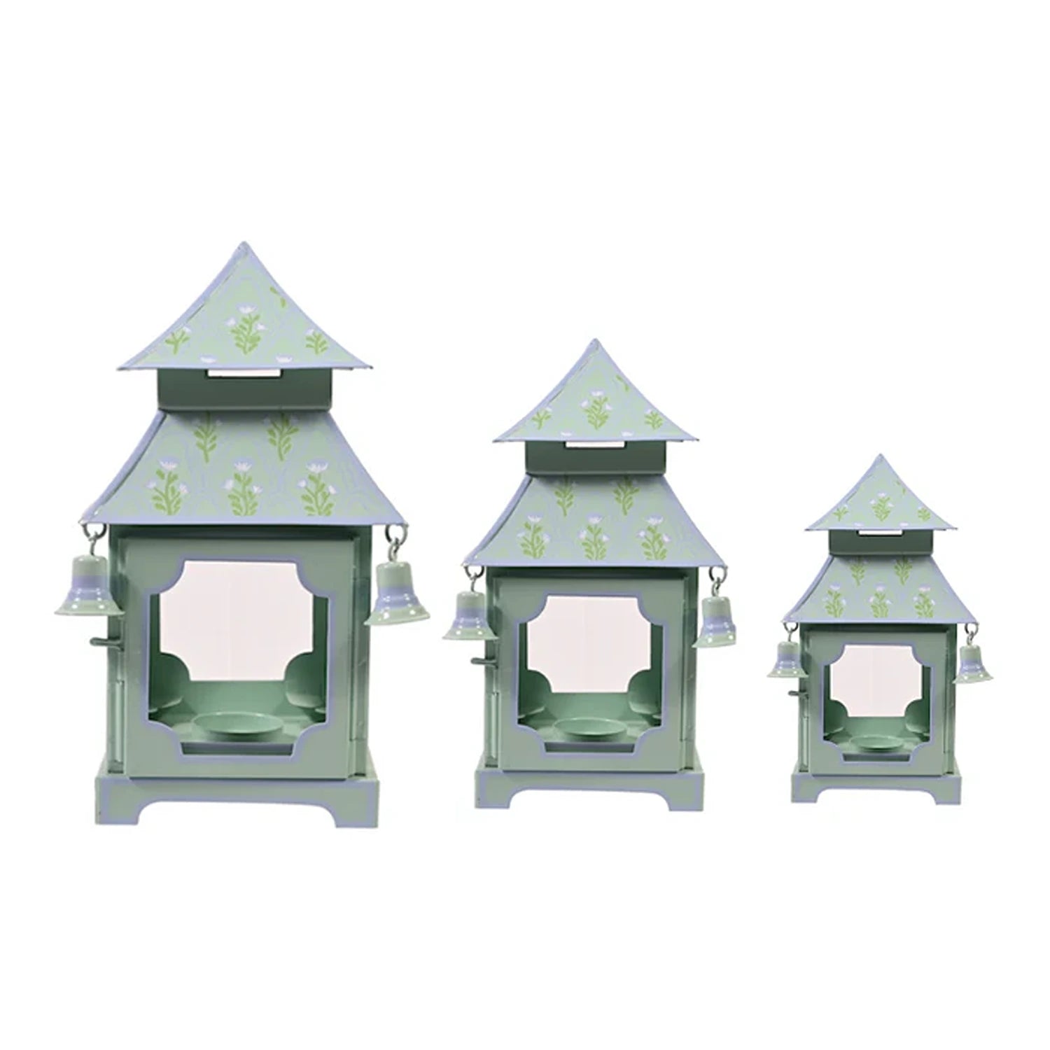 Sage Green &  Lavender Tulip Pagoda Lantern (3 Sizes)