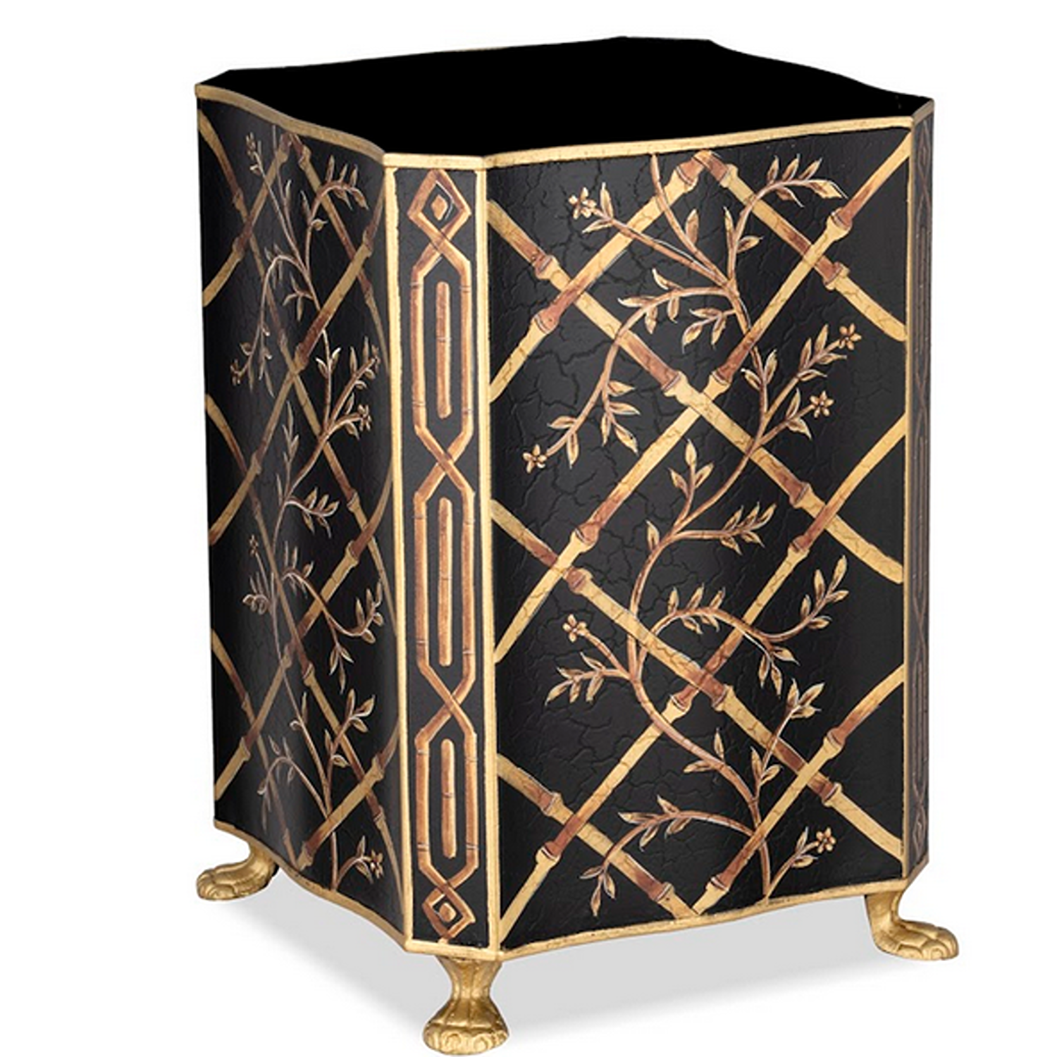 Black Bamboo & Floral Wastepaper Basket & Tissue (3 Options)