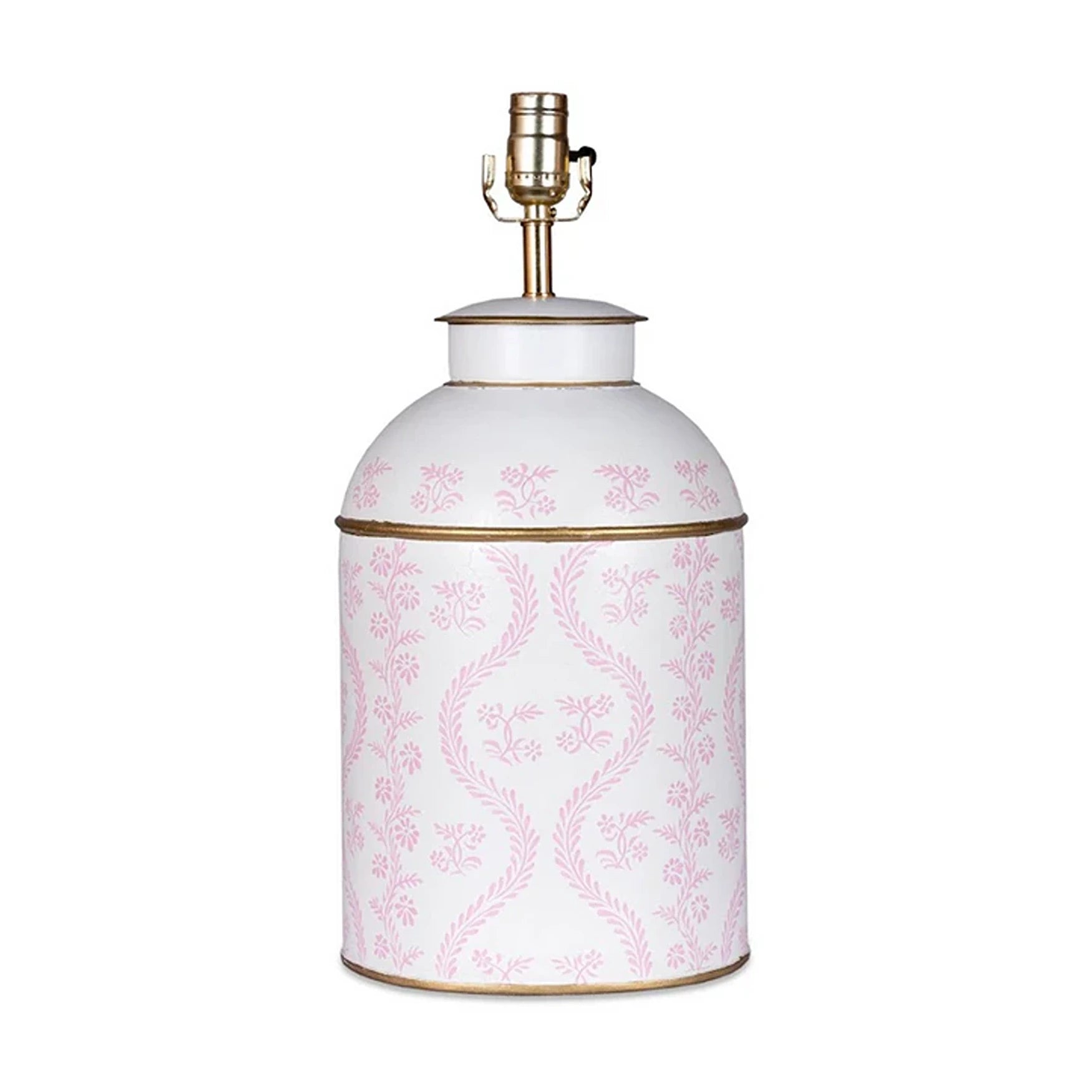 Pink IKat Tea Caddy Lamp